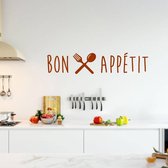 Muursticker Bon Appétit -  Bruin -  160 x 34 cm  -  franse teksten  keuken  alle - Muursticker4Sale