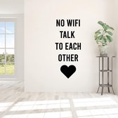 Muursticker No Wifi Talk To Each Other - Geel - 120 x 51 cm - woonkamer engelse teksten raamfolie - bedrijven