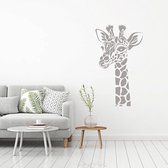 Muursticker Giraffe -  Zilver -  69 x 120 cm  -  alle muurstickers  baby en kinderkamer  woonkamer  dieren - Muursticker4Sale