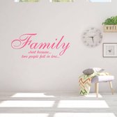 Muursticker Family - Roze - 120 x 52 cm - woonkamer slaapkamer engelse teksten