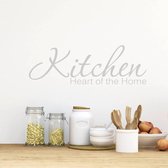 Muursticker Kitchen Heart Of The Home -  Zilver -  80 x 27 cm  -  keuken  engelse teksten  alle - Muursticker4Sale