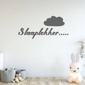 Muursticker Slaaplekker Met Wolk -  Donkergrijs -  160 x 74 cm  -  baby en kinderkamer  nederlandse teksten  alle - Muursticker4Sale