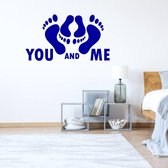 Muursticker You And Me -  Donkerblauw -  160 x 88 cm  -  engelse teksten  slaapkamer  alle - Muursticker4Sale