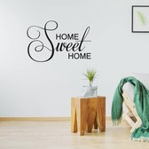 Muursticker Home Sweet Home - Zwart - 60 x 40 cm - woonkamer engelse teksten