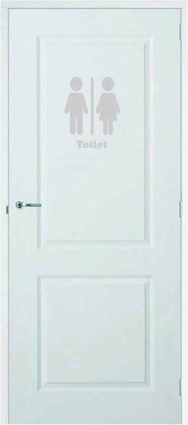 Deursticker Toilet - Lichtgrijs - 23 x 30 cm - toilet raam en deur stickers - toilet