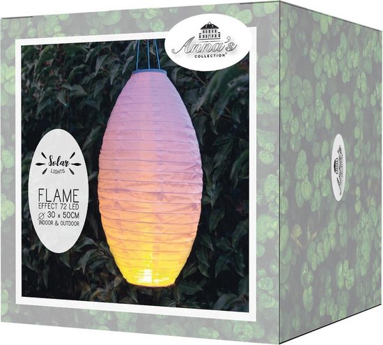 1x lanterne solaire de luxe / lanternes blanches avec effet de flamme réaliste sur l'énergie solaire 30 x 50 cm - éclairage de jardin d'été atmosphérique - lanternes d'extérieur