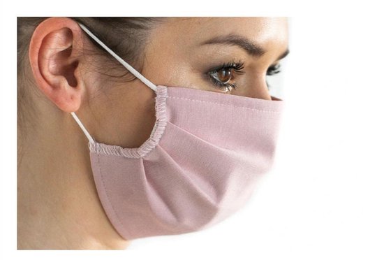 Mondkapje wasbaar - Licht roze - Herbruikbaar mondkapje - Stoffen mondmasker - Mondkapje Katoen - Niet-medisch mondkapje