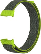 Shop4 - Fitbit Charge 4 Bandje - Nylon Groen Geel