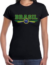 Brazilie / Brasil landen t-shirt zwart dames XL