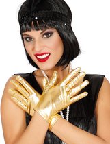 Metallic gouden verkleed handschoenen kort 22 cm - Carnaval - Party/feest handschoenen