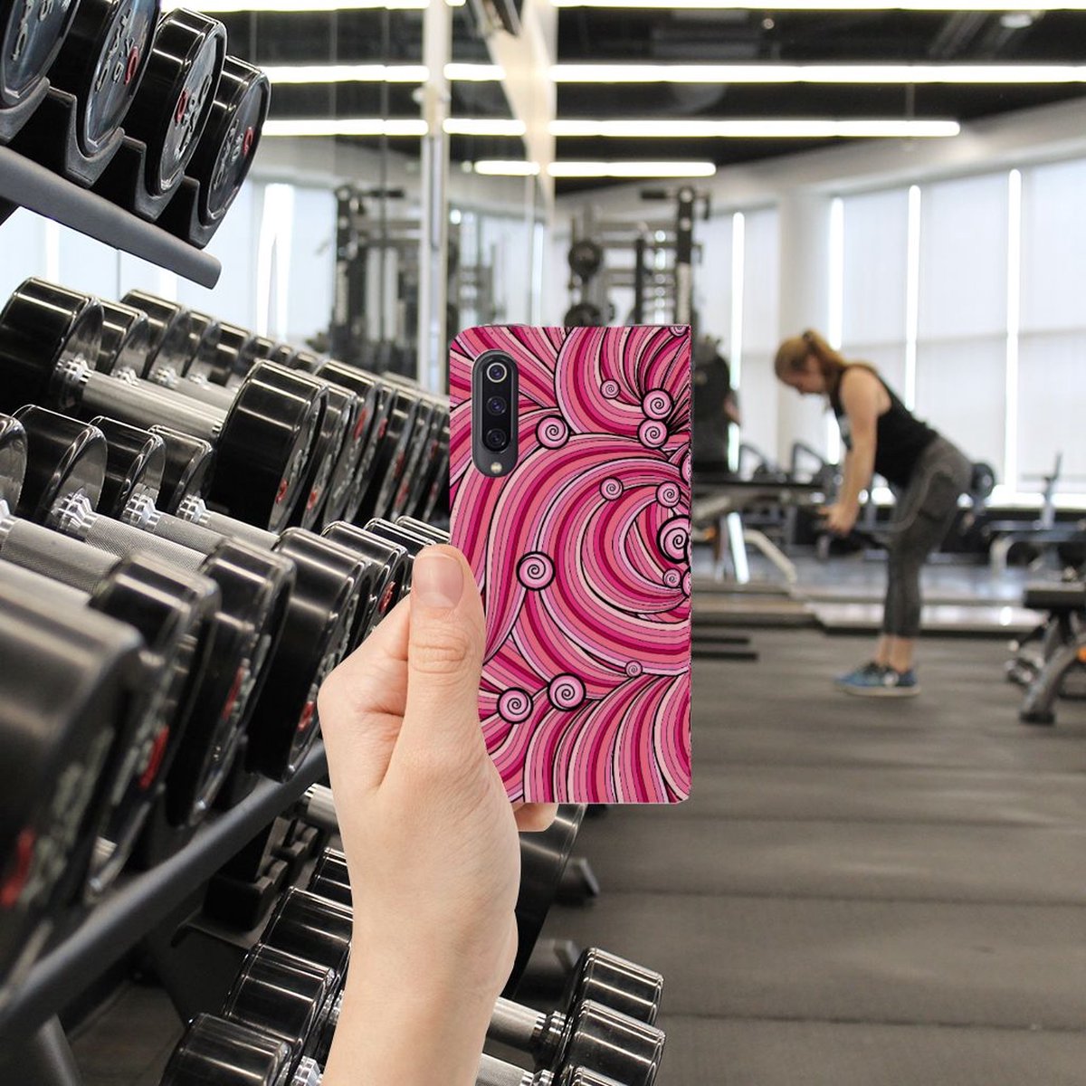 Xiaomi Mi 9 Bookcase Swirl Pink