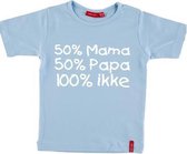 50% Mama 50% Papa 100% ikke T-shirt | licht blauw | 62/68