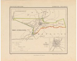 Historische kaart, plattegrond van gemeente Coevorden in Drenthe uit 1866 door Kuyper van Kaartcadeau.com