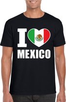 Zwart I love Mexico supporter shirt heren - Mexicaans t-shirt heren XXL