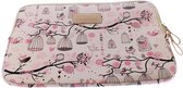 Kinmac – Laptop Sleeve met vogels tot 14 inch – 36,5 x 25,5 x 1,5 cm - Roze