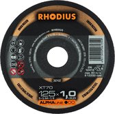 Rhodius ALPHALine I XT70 Doorslijpschijf - Extra dun - 125 x 22,23 x 1mm - RVS/Staal