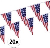 20x stuks Vlaggenlijnen Amerika/USA - Multi