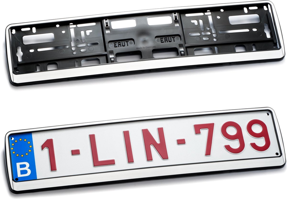 Nummerplaathouder Zilver PP voor nummerplaat 520x110mm BELGIË