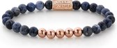 Rebel&Rose armband - Midnight Blue - 6mm - rose gold plated