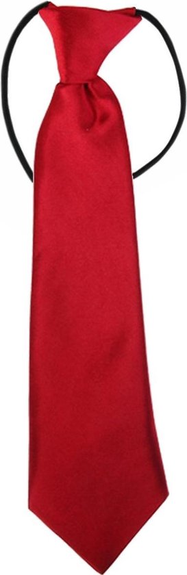 Fako Fashion® - Cravate pour enfants - Uni - Élastique - Rouge foncé