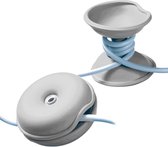 Snoeren wikkelen - Cable Turtle - Mini - Grijs - 2 stuks - Cleverline - Ø 4,5 x H 2,3 cm - voor smartphone kabeltjes, telefoon opladers, oordopjes