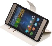 Wit Huawei P8 Lite TPU wallet case - telefoonhoesje - smartphone hoesje - beschermhoes - book case - booktype hoesje HM Book