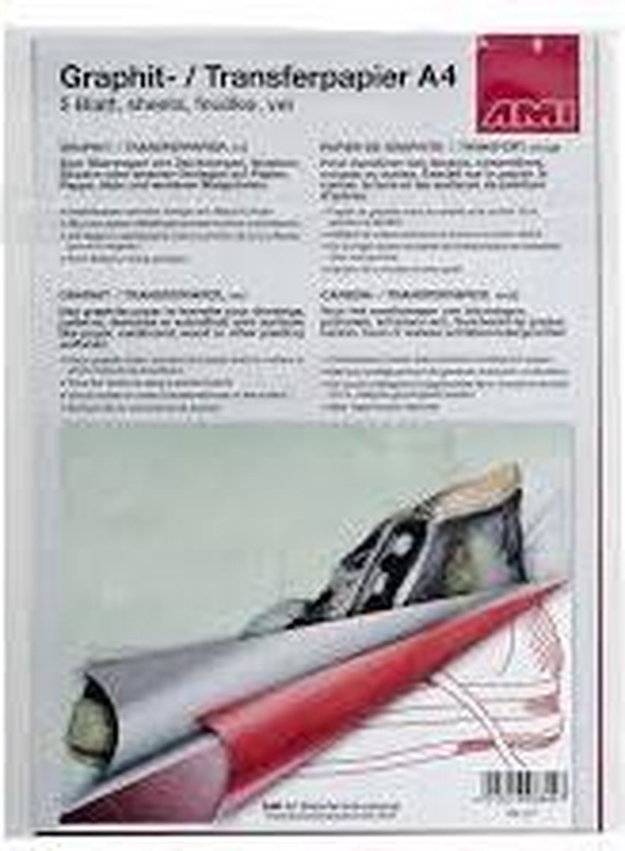 Grafietpapier rood A4 5 vellen
