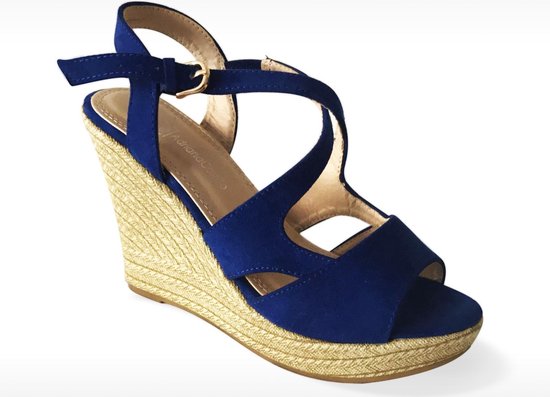 Sandalen op Sleehak - Esperanza - Dames - Maat 38 - YD-HY-607 BLUE | bol.com