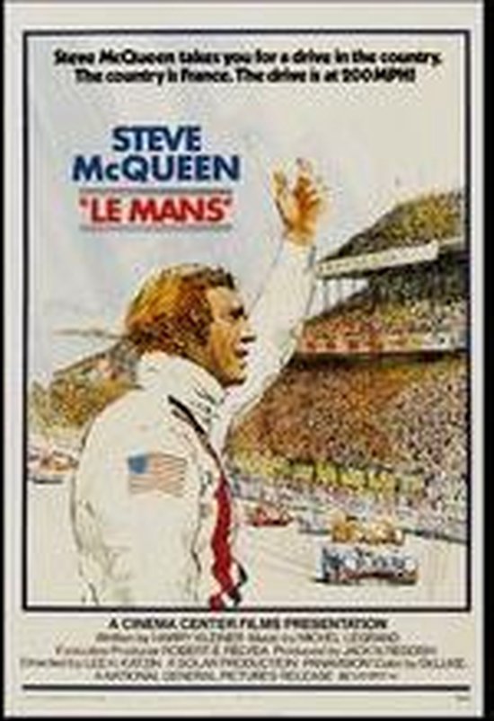 Affiche-Steve McQueen-Le Mans-24 heures-course de voitures-68x98cm