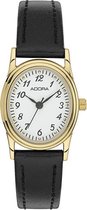 Adora horloge met edelstaal horlogekast-leren band.AB6353