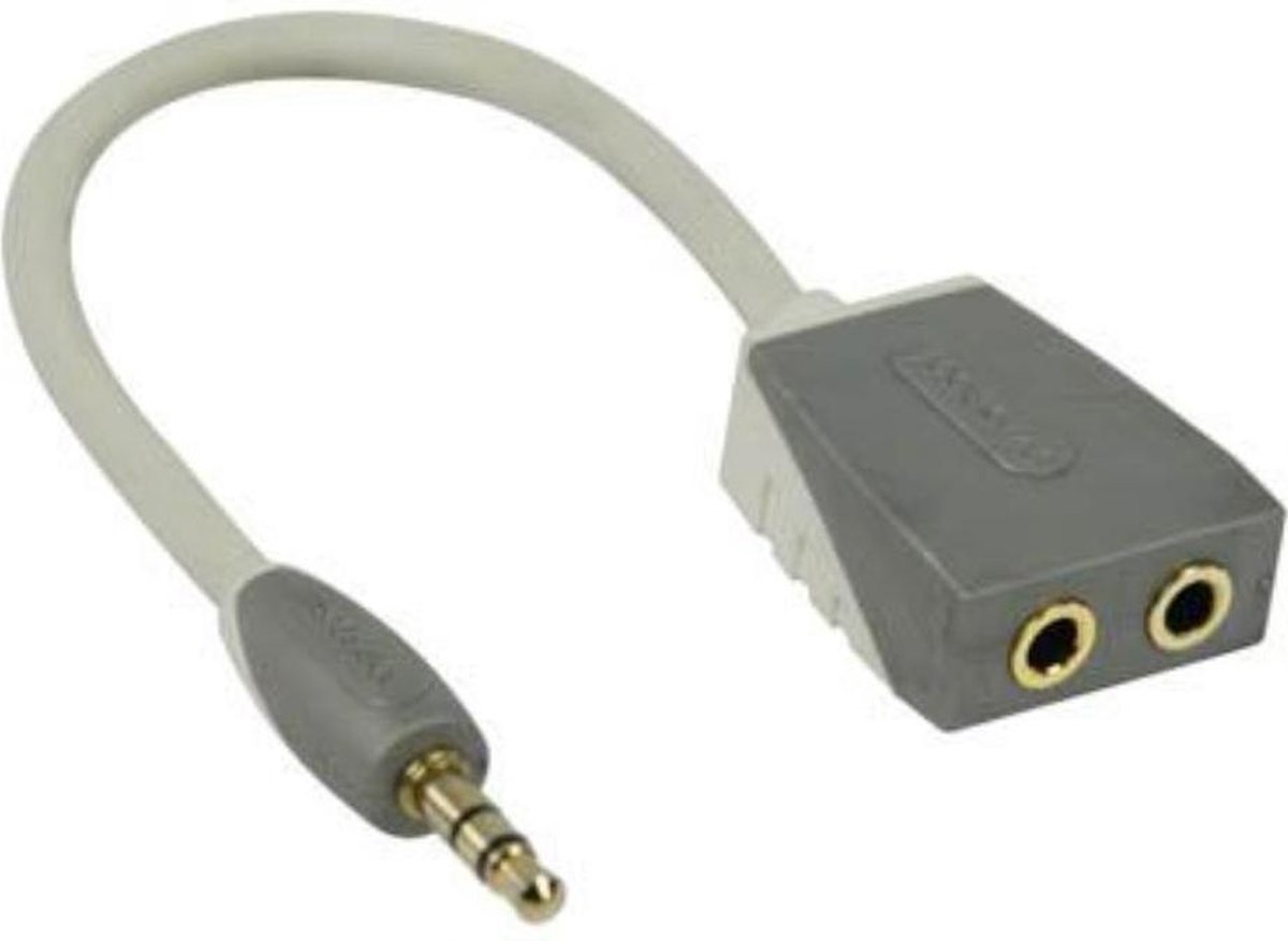 Bandridge 3,5mm Jack stereo audio splitter - wit - 0,20 meter