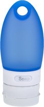 Rubytec Knijpfles Splash - 37 ml - Reisfles voor Handbagage - Siliconen Doseersluiting - Eenvoudig te vullen & te reinigen - No-spil-opening - BPA-vrij - Reisflacon - Navulbaar - ø3,5 cm - Blauw/wit