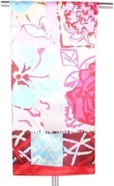 Rode Dames Sjaal Bloemenprint 90 x 90cm - Shawl