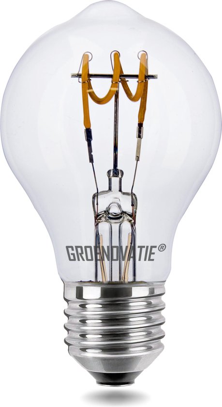 Groenovatie LED Filament Lamp E27 Fitting - Spiral - 3W - 106x60 mm - Extra Warm Wit - Dimbaar