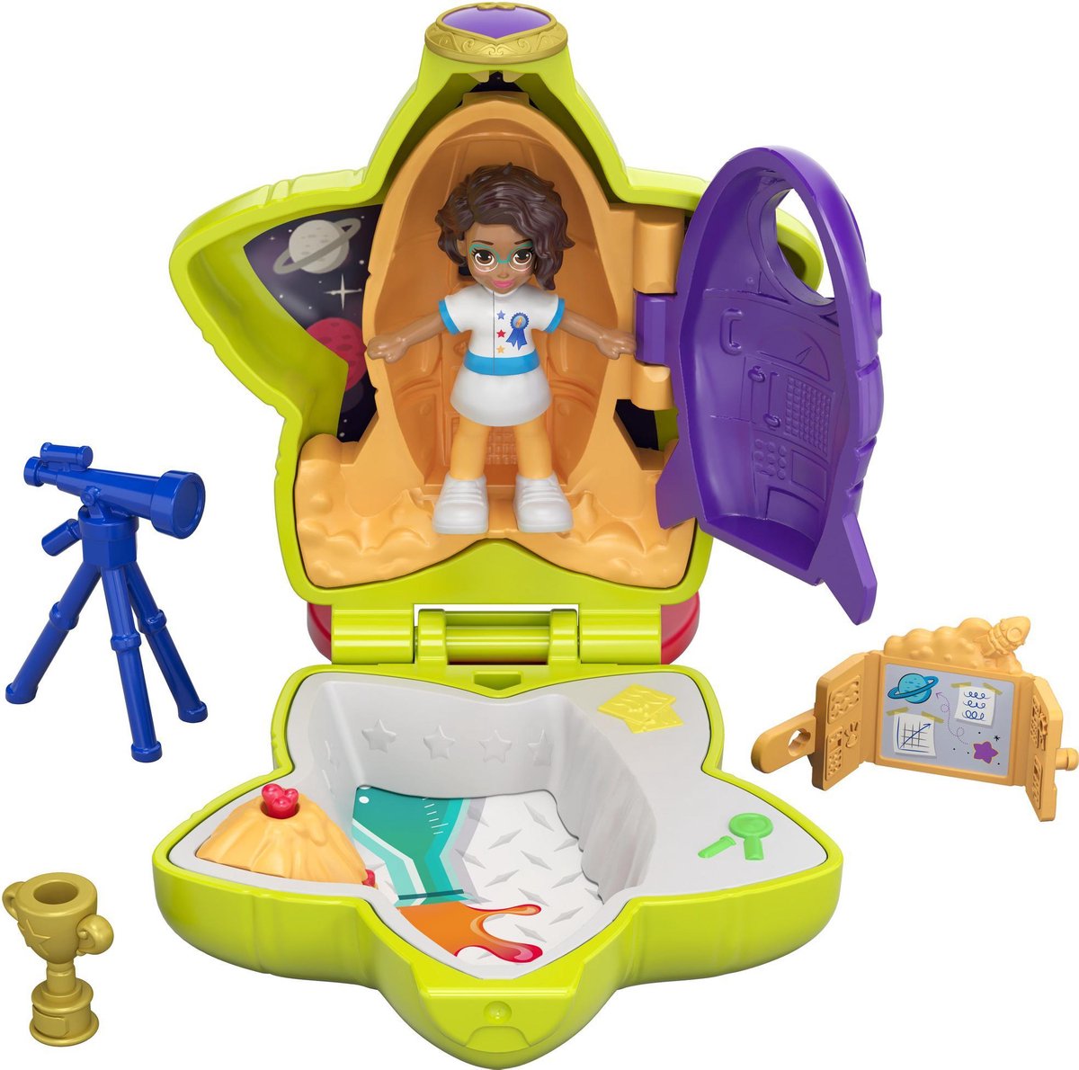 Polly Pocket Tiny Pocket Places Shani's Ruimtecetrum - Micro Speelfigurenset