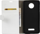 Litchi cover wit wallet case hoesje Motorola Moto Z