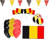 Belgie supporter versiering feestpakket - Belgische slingers / ballonnen en vlaggen