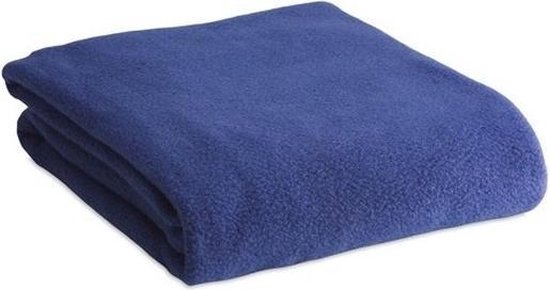 Fleece deken/plaid blauw 120 x 150 cm | bol.com