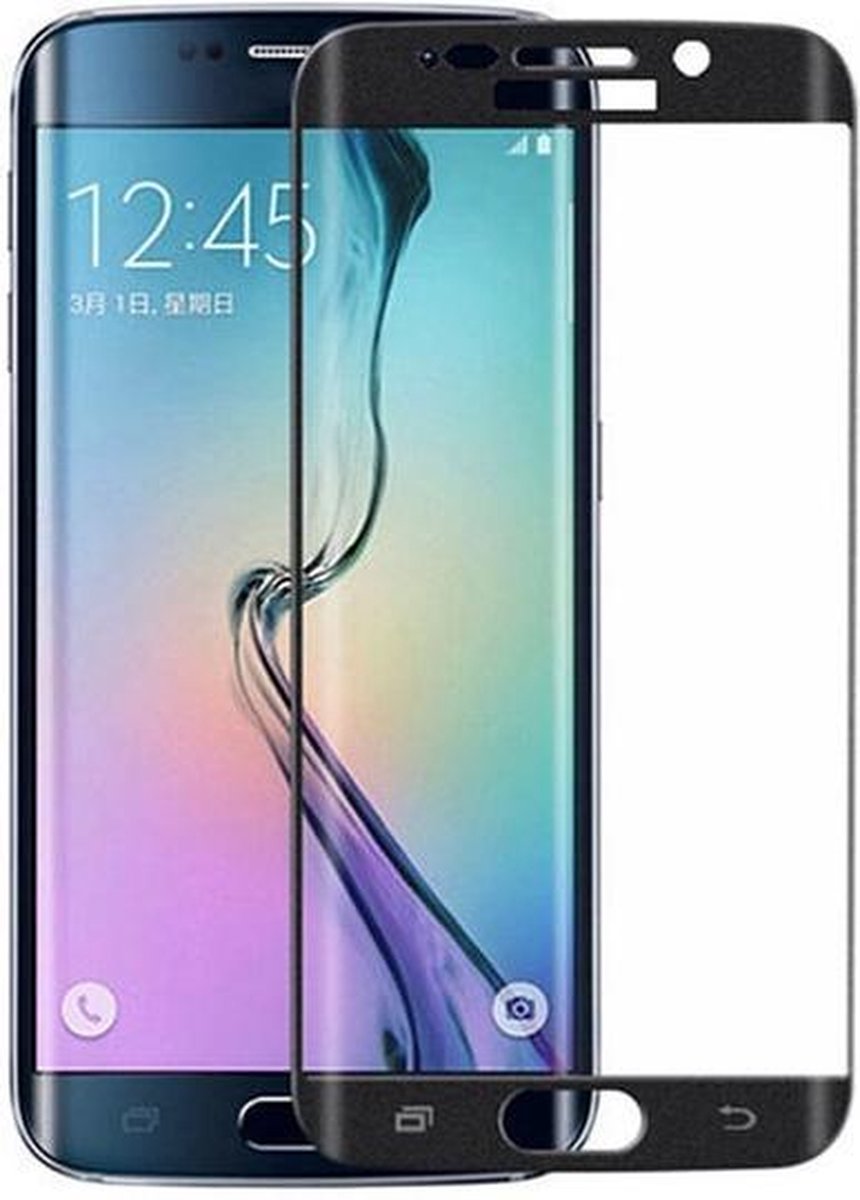 Zwart Glitter Samsung Galaxy S6 Edge Tempered Glass Screen Protector