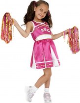 Roze cheerleader meisjes kostuum 115-128 (4-6 jaar)