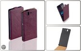 Vintage Flip Case Leder Cover Hoesje Sony Xperia Z Ruby