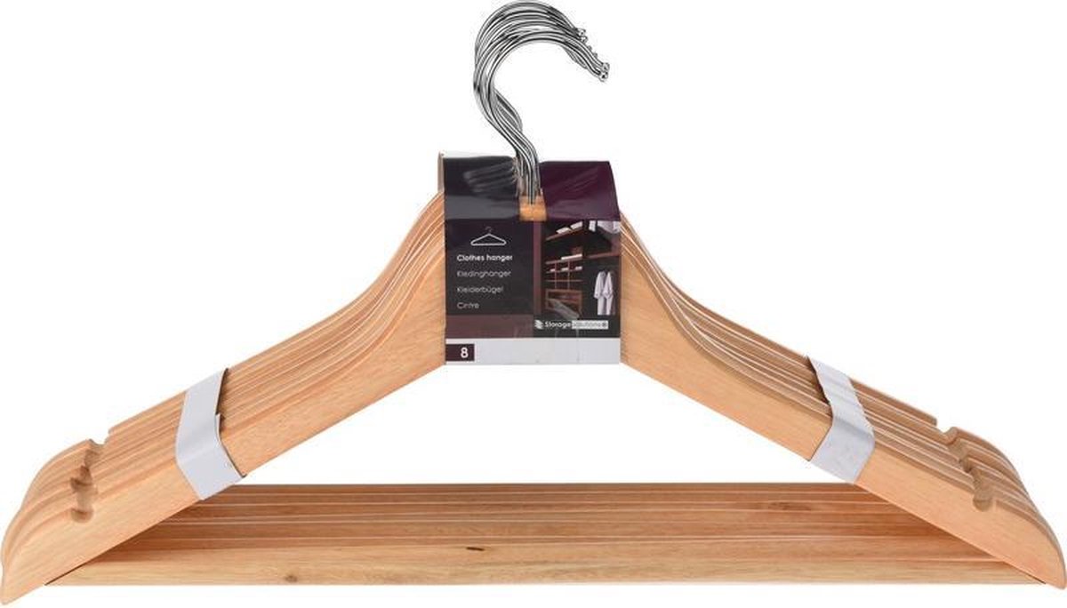 32x Luxe houten kledinghangers - 32x Houten klerenhangers