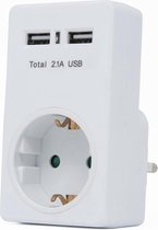 Stopcontact + 2x USB Oplader 5V 2.1A (SNEL LADER ) | bol.com