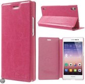 Jilis wallet case hoesje voor Huawei Ascend P7 Donker roze