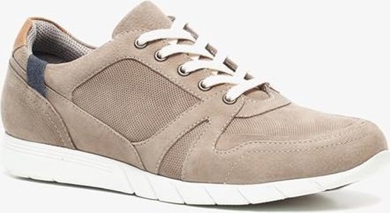 Hush Puppies leren heren sneakers - Beige - Maat 40 | bol.com