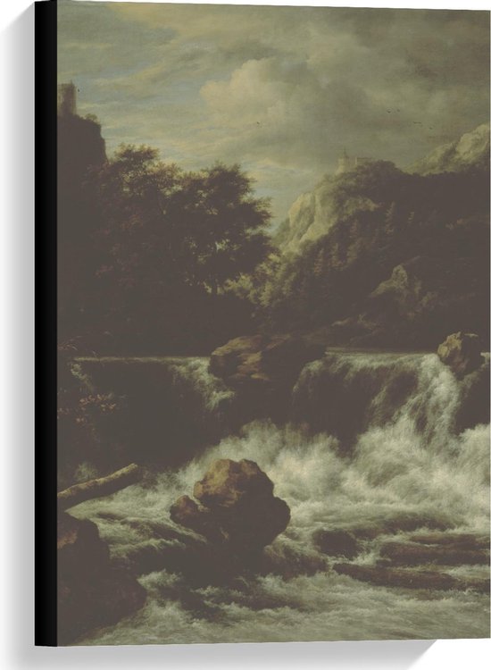 Toile - Old Masters - Paysage de montagne avec cascade, Jacob Isaacksz v Ruisdael - 40x60cm Photo sur toile (Décoration murale sur toile)