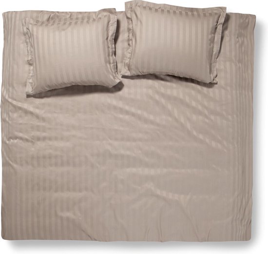 100% Hôtel De Luxe Qualité Coton Satin Blanc à rayures housse de couette lit double