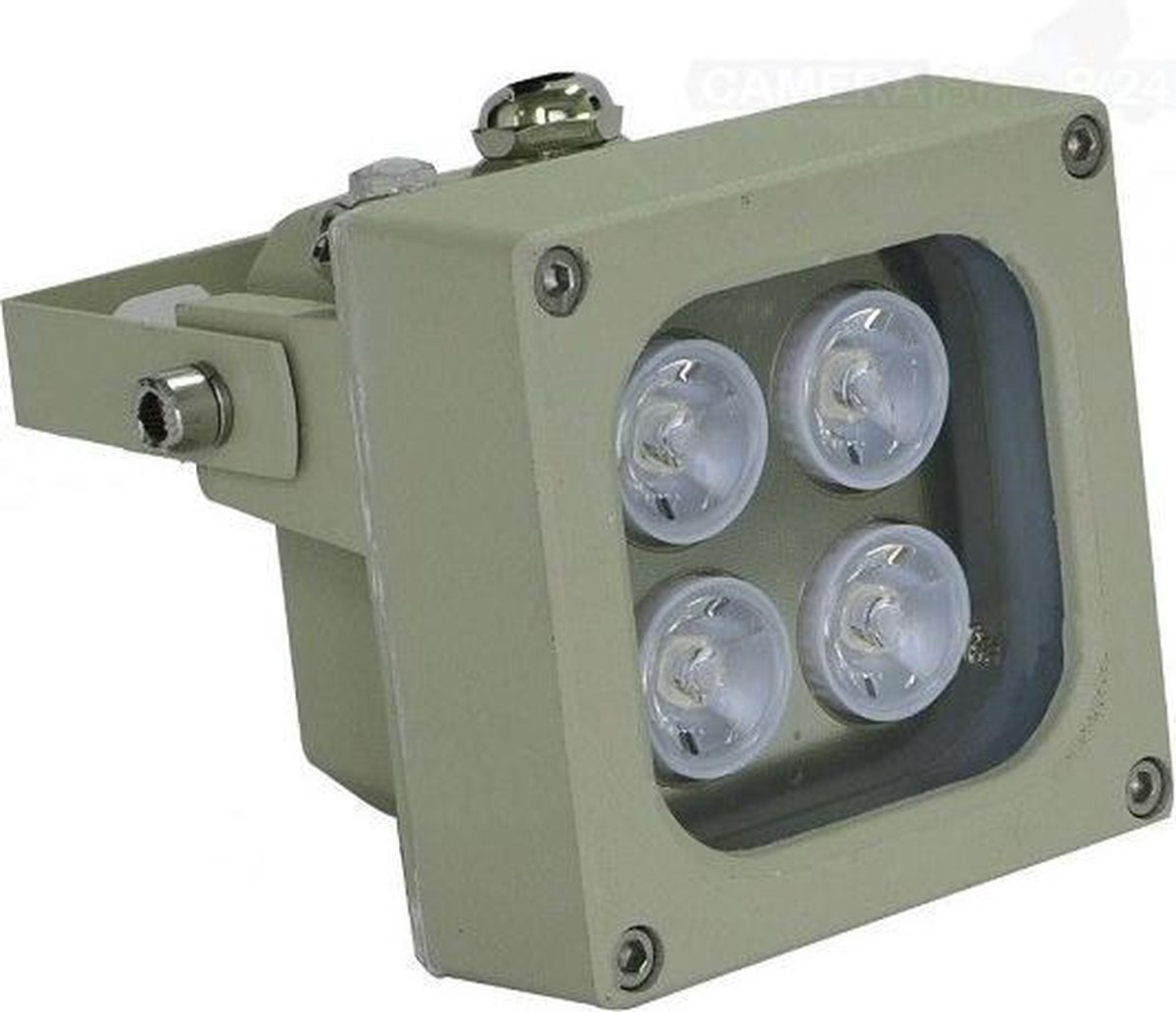 IR Illuminator - Verhoogt Nachtzicht Tot 80 Meter - 4 LEDs - Kijkhoek 45 Graden - Aluminium Behuizing - Binnen & Buiten - IR Lamp Camerabewaking