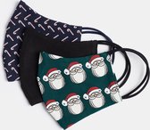 WE Fashion mondkapjes met kerstdessin, 3-pack