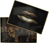 Kersten BV Dienbladen Kiss The City (2 stuks) zwart / goud 50 x 35 x 4 cm